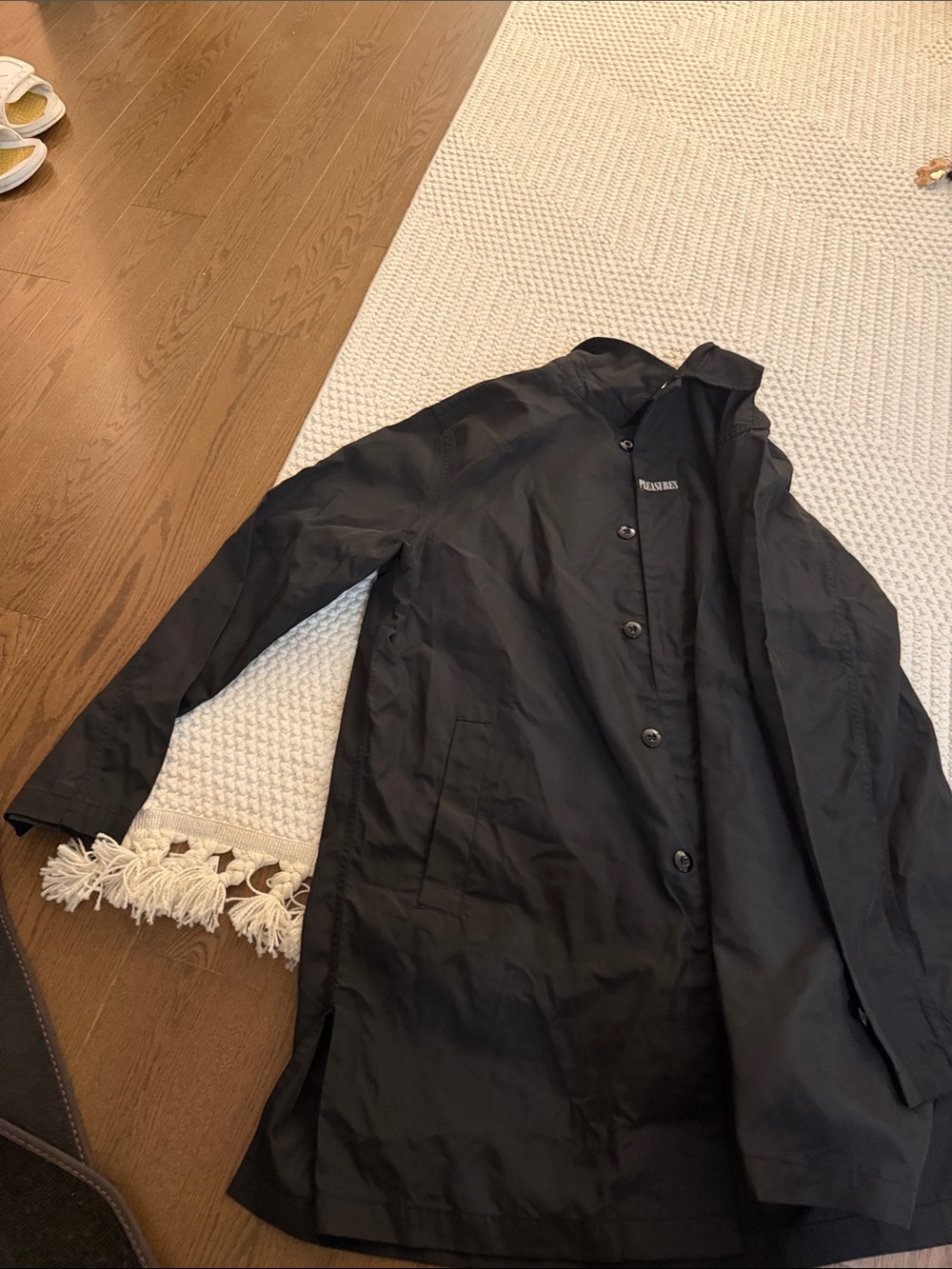 Black Men’s Lightweight Button-Front Coat